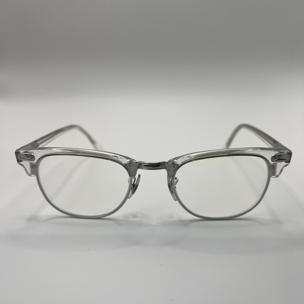 RAY BAN RB 5154 2001 White Transparent Silver Clubmaster Unisex 49 mm Eyeglasses - Picture 2 of 16